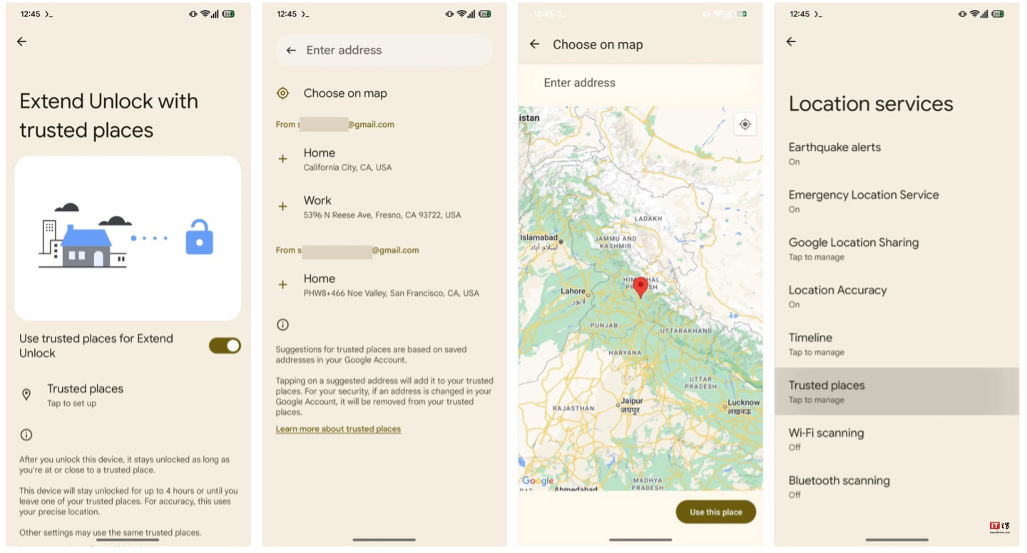 谷歌改进安卓“可信位置”功能：地图选点划定地理围栏、一键开关手机解锁特性